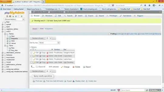 Screenshot of error