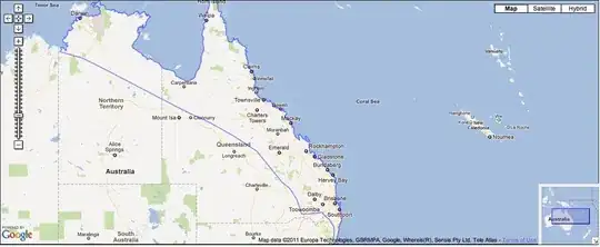 A map with the KML-defined region overlaid on it