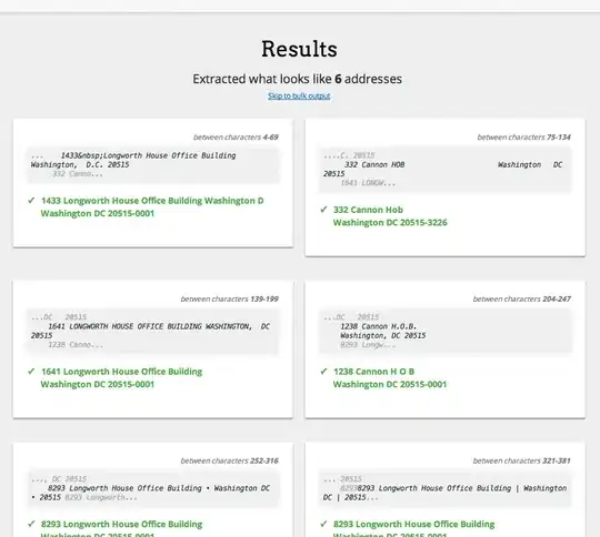 Sample of errors