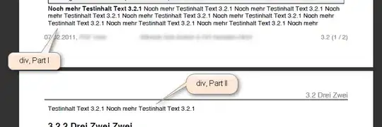 Screenshot of app on device