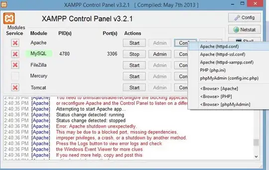 Screenshot of program run