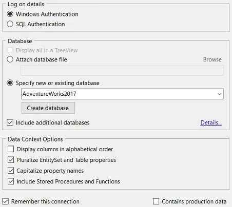 database properties