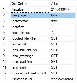 output from original code