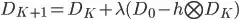 D_{K+1} = D_{K} + \lambda(D_{0} - h\bigotimes_{}^{}D_{K})
