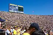 The stadium filled for an American football game, 1998