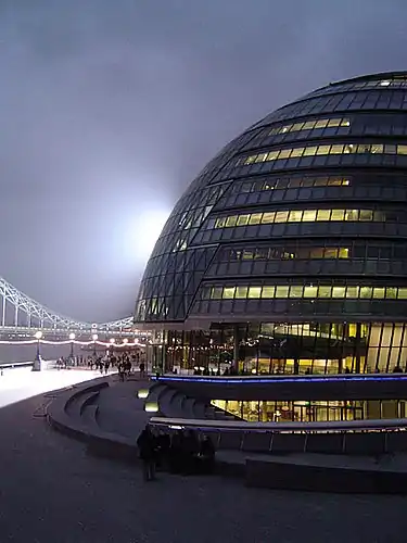 City Hall lit for filming