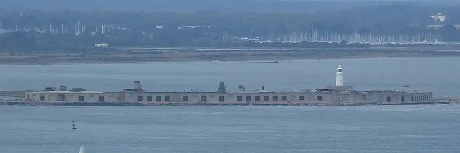 Image 16Hurst Castle seen from The Needles (from Portal:Hampshire/Selected pictures)