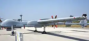Eitan UAV at an exhibition, 200th Squadron "First UAV" of Hatzor