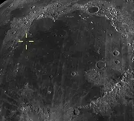 Kostya is one of twelve named craters near the landing site, located in the northwest of Mare Imbrium