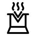 An early (19th-century) variant (a more complex depiction of Vesta's hearth), from which modern ⟨⚶⟩ is a simplification