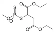 Skeletal formula of malathion