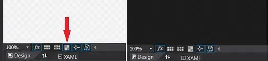 Image showing where the Toggle artboard background is in Visual Studio 2017 XAML designer