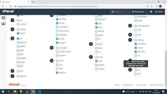 zip setting in cpanel 
