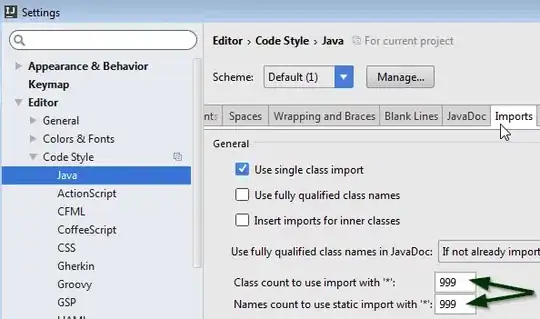 File > Settings... > Editor > Code Style > Java > Imports > General > Class count to use import with '*'