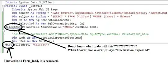 The errors I get