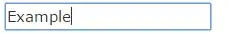 Text box with blue outline and "Example" written in it