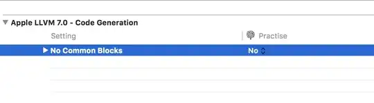 Screenshot of table