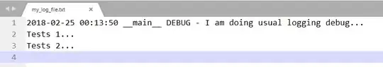 Sample project: Same cells after scrolling down and back up.