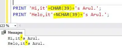UNICODE Characters