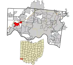 Location in Hamilton County and the state of Ohio.