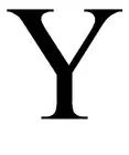 Greek letter Υ, from which Latin V derived