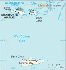A map of several islands